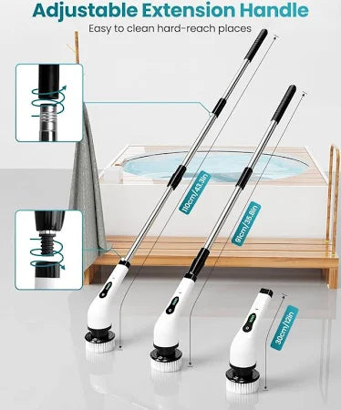 Electric Mop for Floor Cleaning with 7 in 1 Replaceable Brush Heads